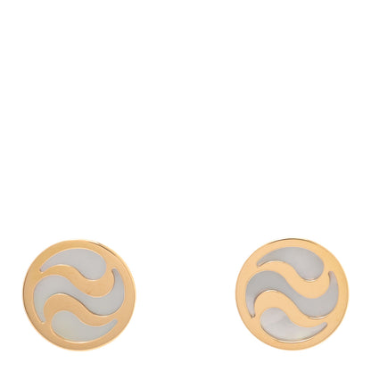 Bulgari 18K Yellow Gold Mother of Pearl Optical Earrings 1 of 4
