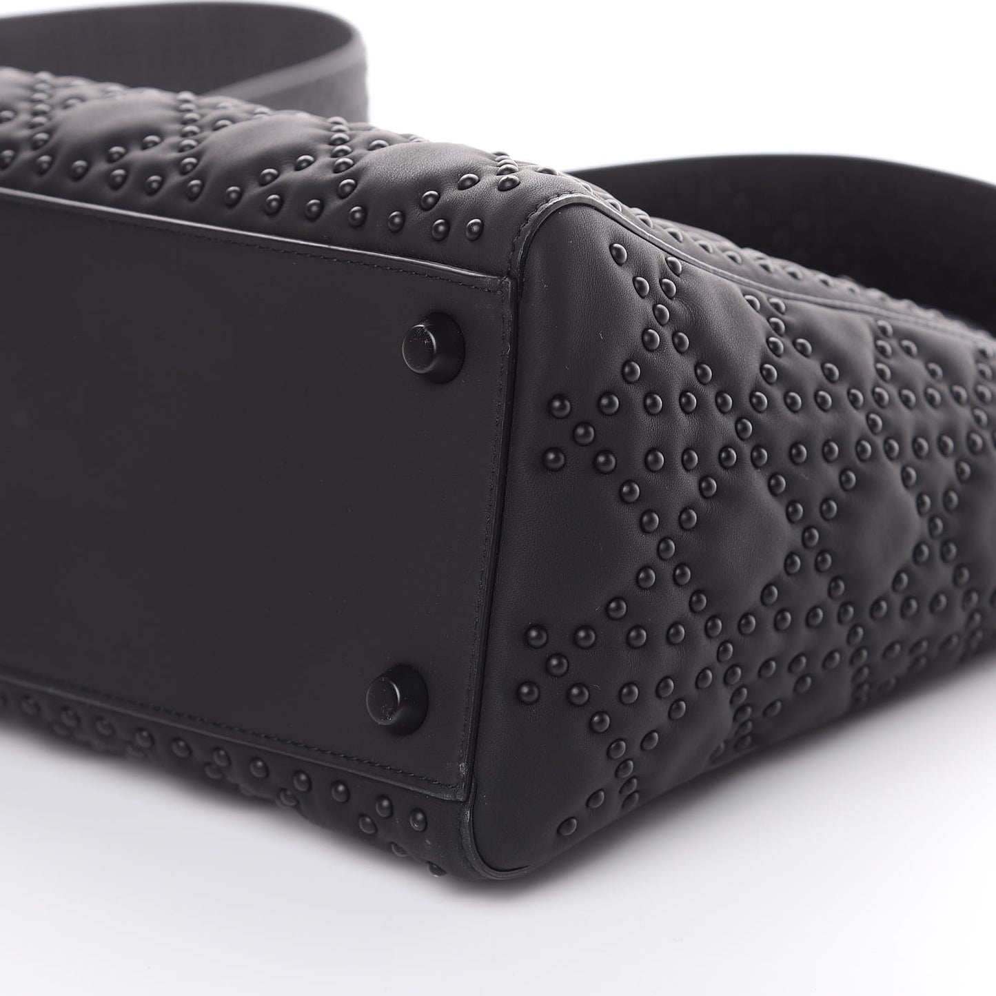 UItra Matte Calfskin Cannage Studded Medium Supple Lady Dior Black