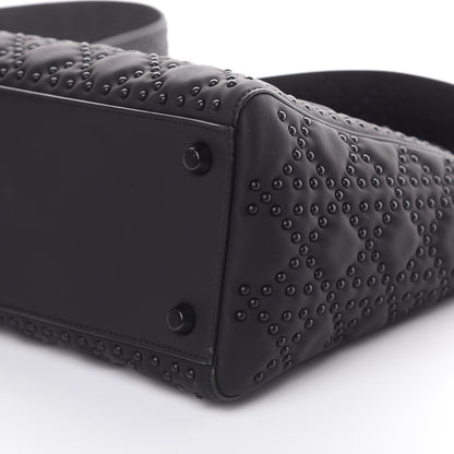 Christian Dior UItra Matte Calfskin Cannage Studded Medium Supple Lady Dior Black 9 of 11
