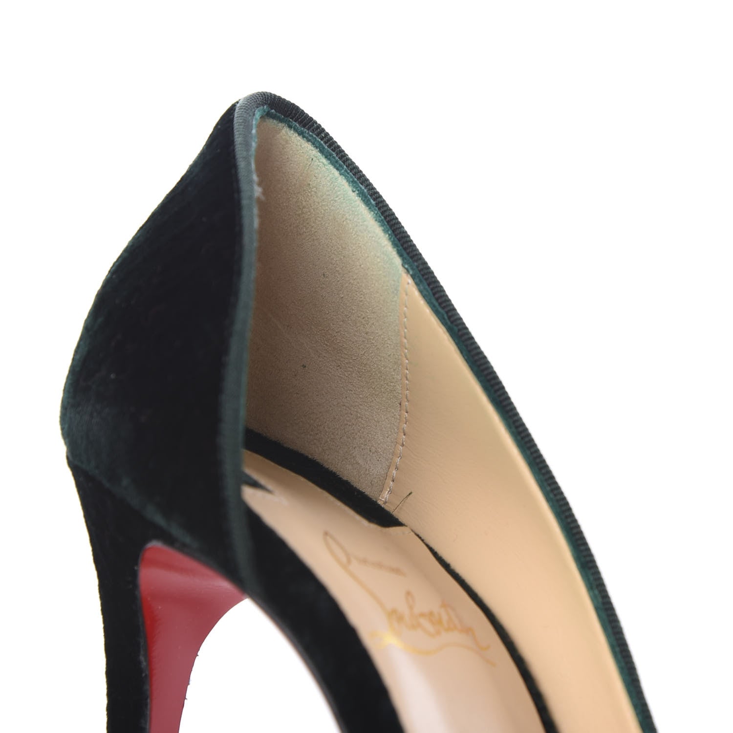 Christian Louboutin Velluto Stamp Iriza 100 Pumps 36.5 Verde 10 of 18