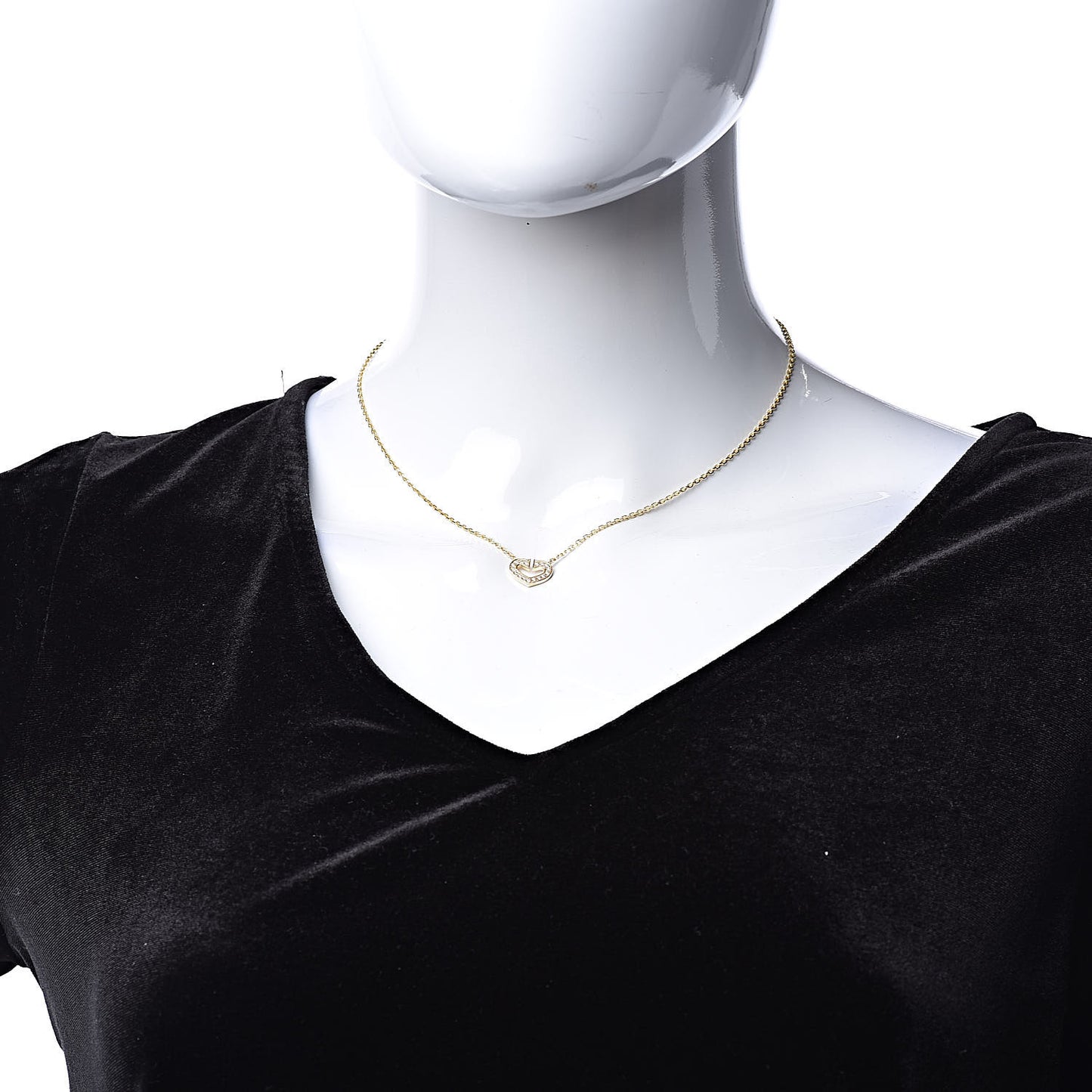 18K Yellow Gold Diamond Hearts And Symbols Pendant Necklace