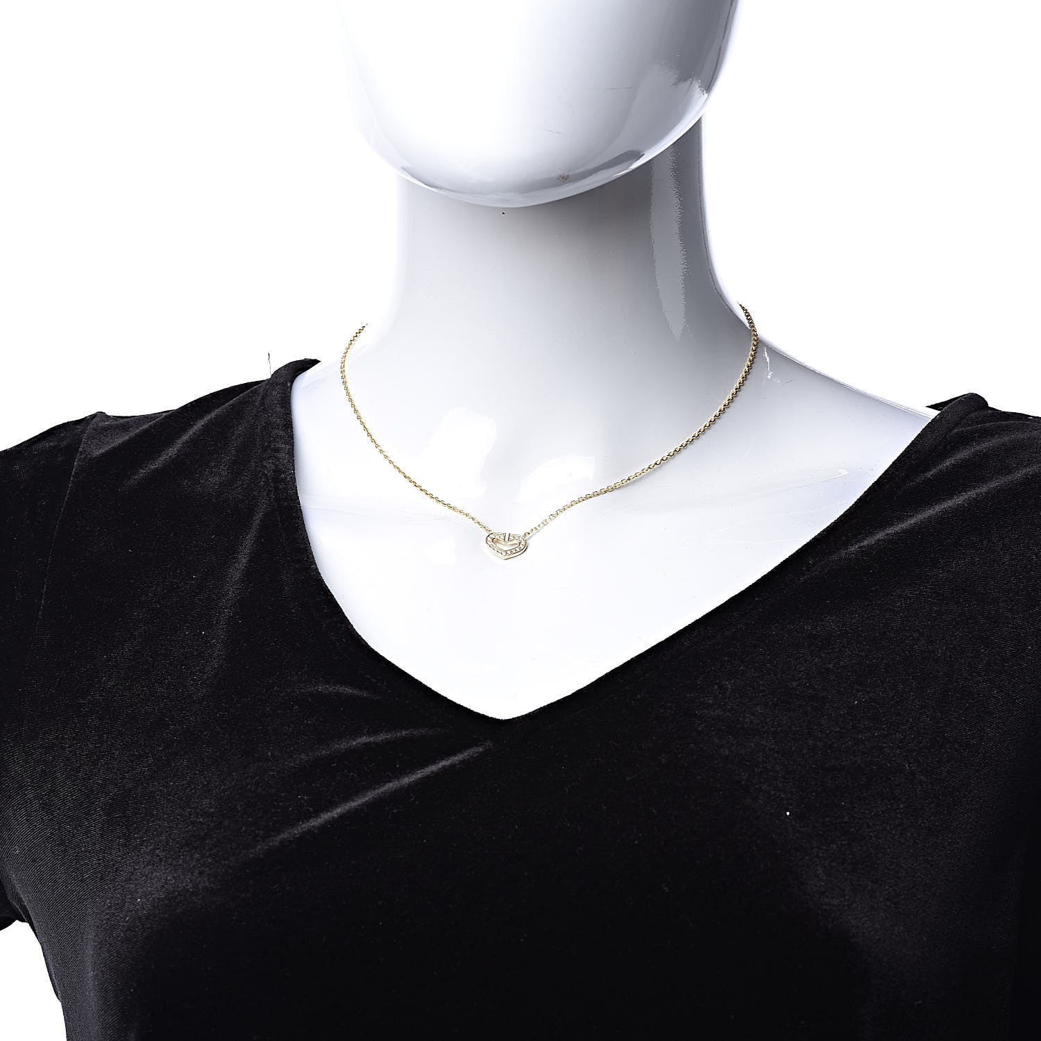 Cartier 18K Yellow Gold Diamond Hearts And Symbols Pendant Necklace 2 of 6