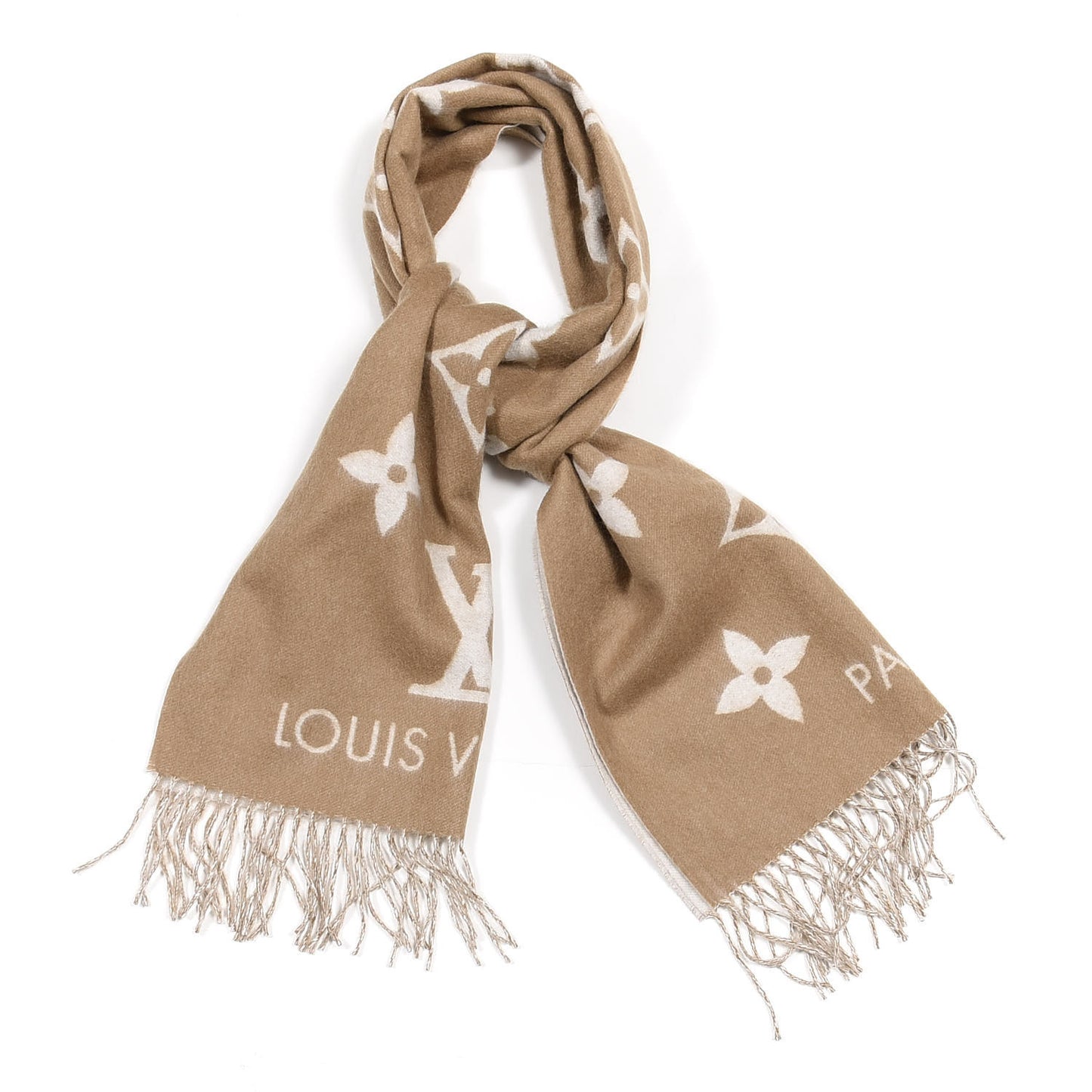Cashmere Monogram Reykjavik Scarf Sand
