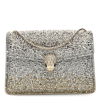 Bulgari Crystal Serpenti Forever Mini Crossbody Bag Gold Silver 1 of 11