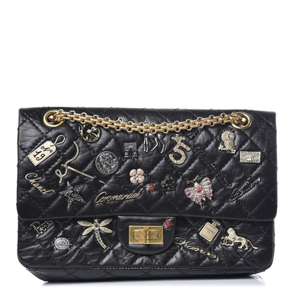 Chanel Aged Calfskin Lucky Charms 2.55 Reissue 225 Flap Black 1 of 7