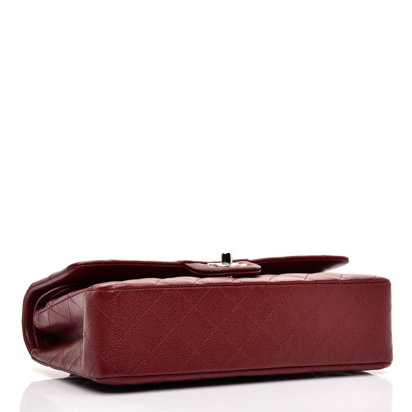Caviar Quilted Medium Double Flap Burgundy