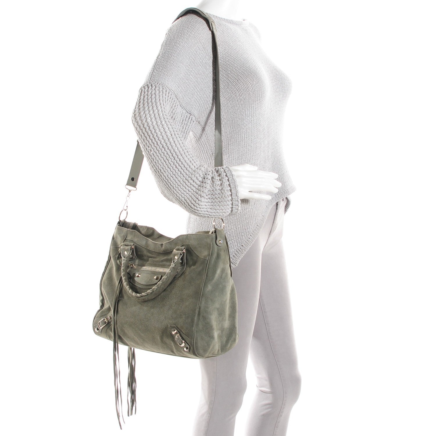 Balenciaga Baby Daim Suede Velo Gris Vison 2 of 15