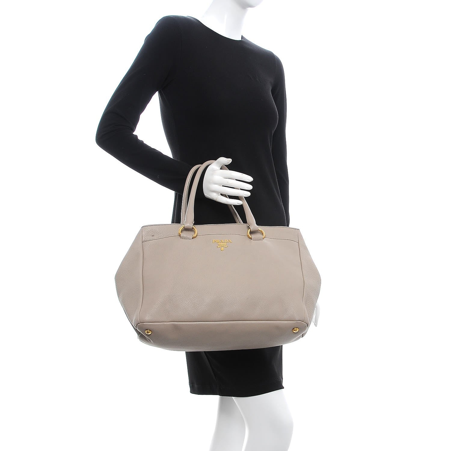 Prada Vitello Daino East West Tote Pomice 3 of 13