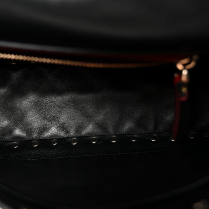 Valentino Garavani Lambskin VLTN Print Medium Rockstud Spike Shoulder Bag Black 5 of 9
