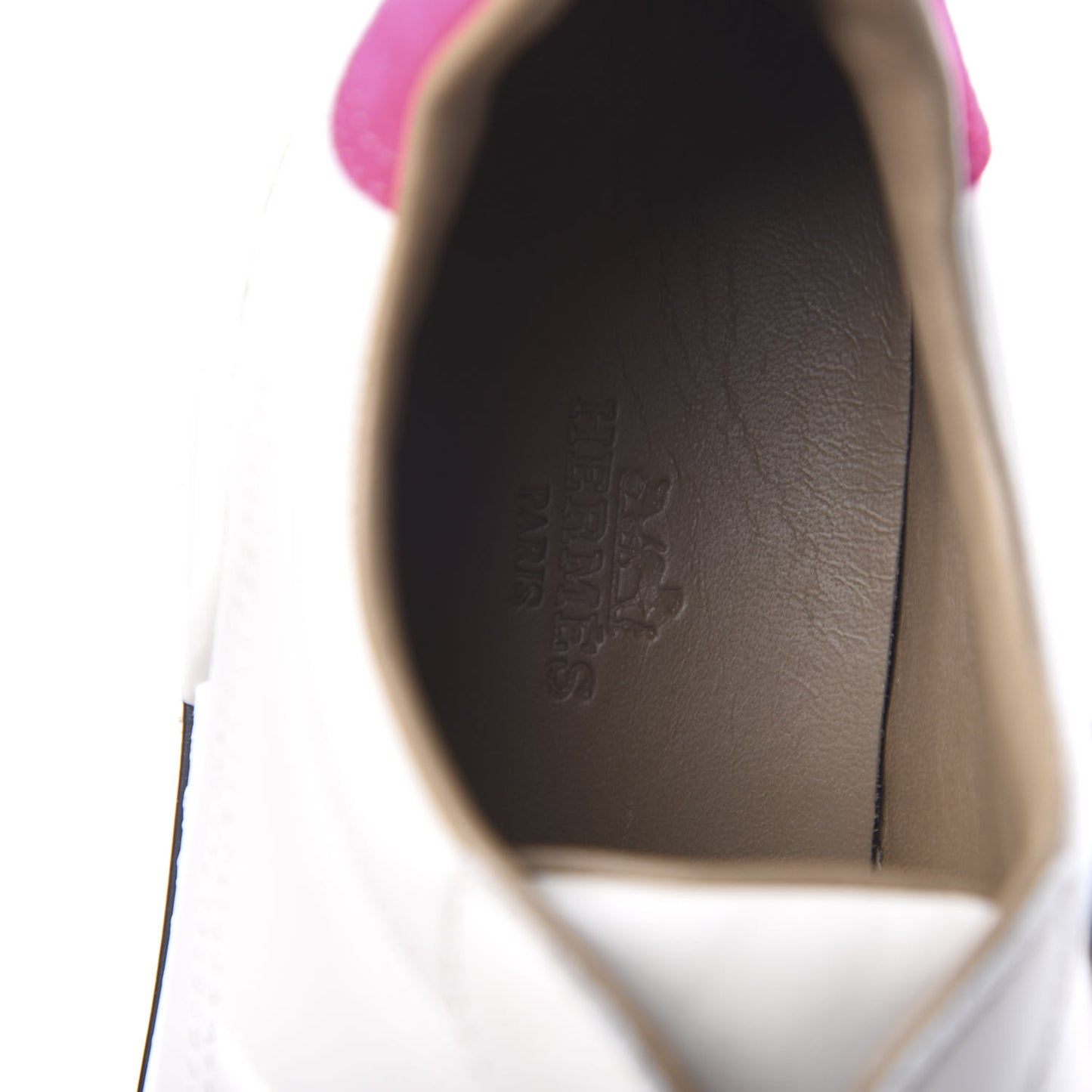 Calfskin Suede Goatskin Womens Voltage Sneakers 39 Blanc Rose Fuchsia
