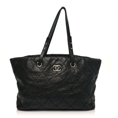 Chanel Glazed Calfskin Large On The Road Tote Black 1 of 8