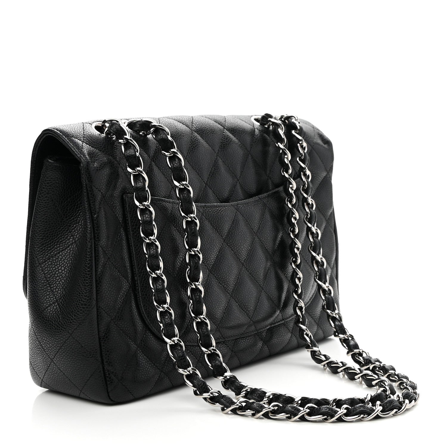 Chanel Caviar Quilted Jumbo Single Flap Black 3 of 9
