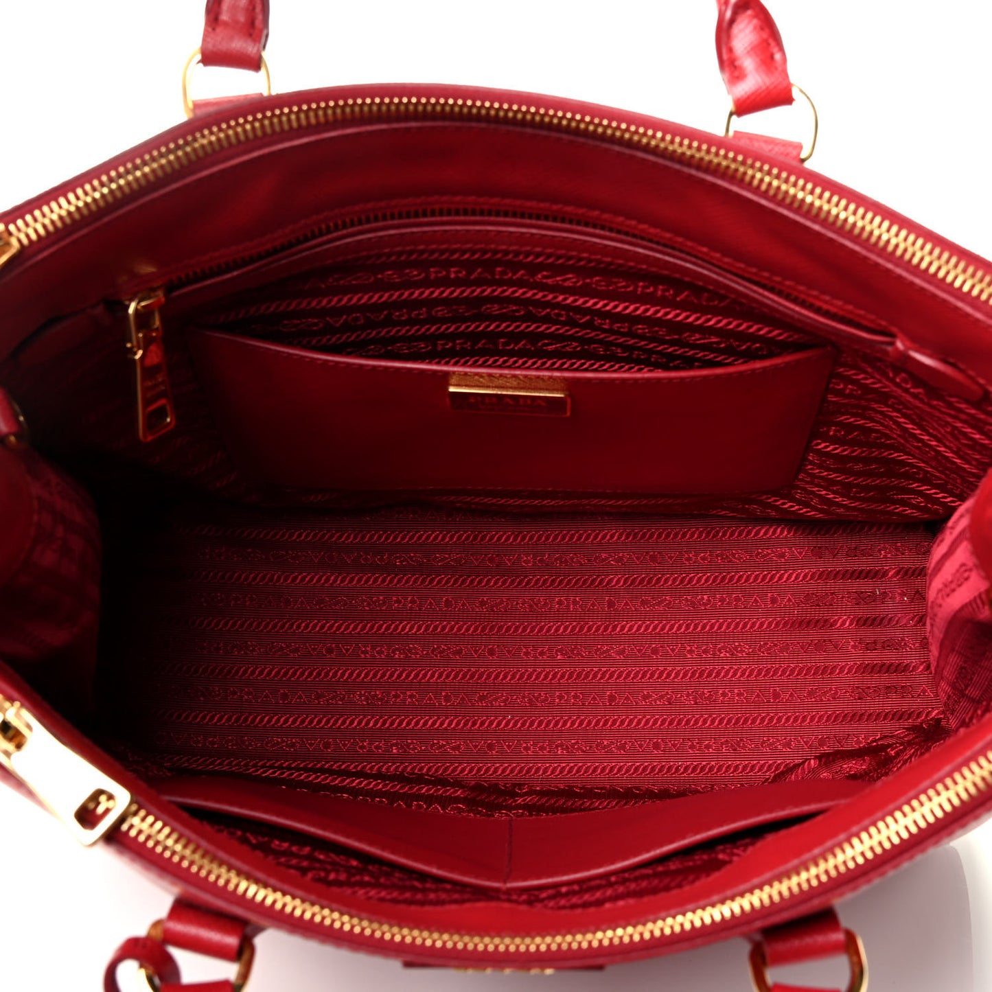 Saffiano Medium Galleria Double Zip Tote Fuoco