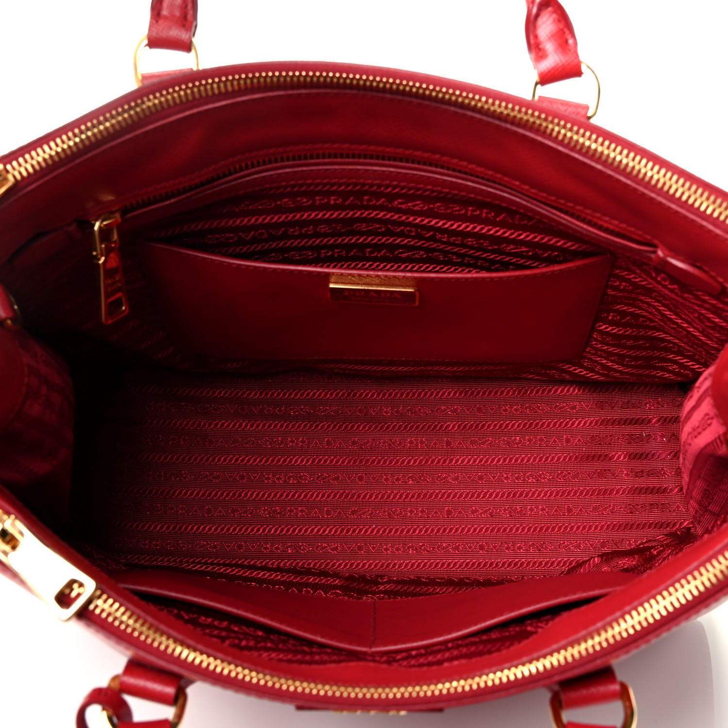 Prada Saffiano Medium Galleria Double Zip Tote Fuoco 4 of 4