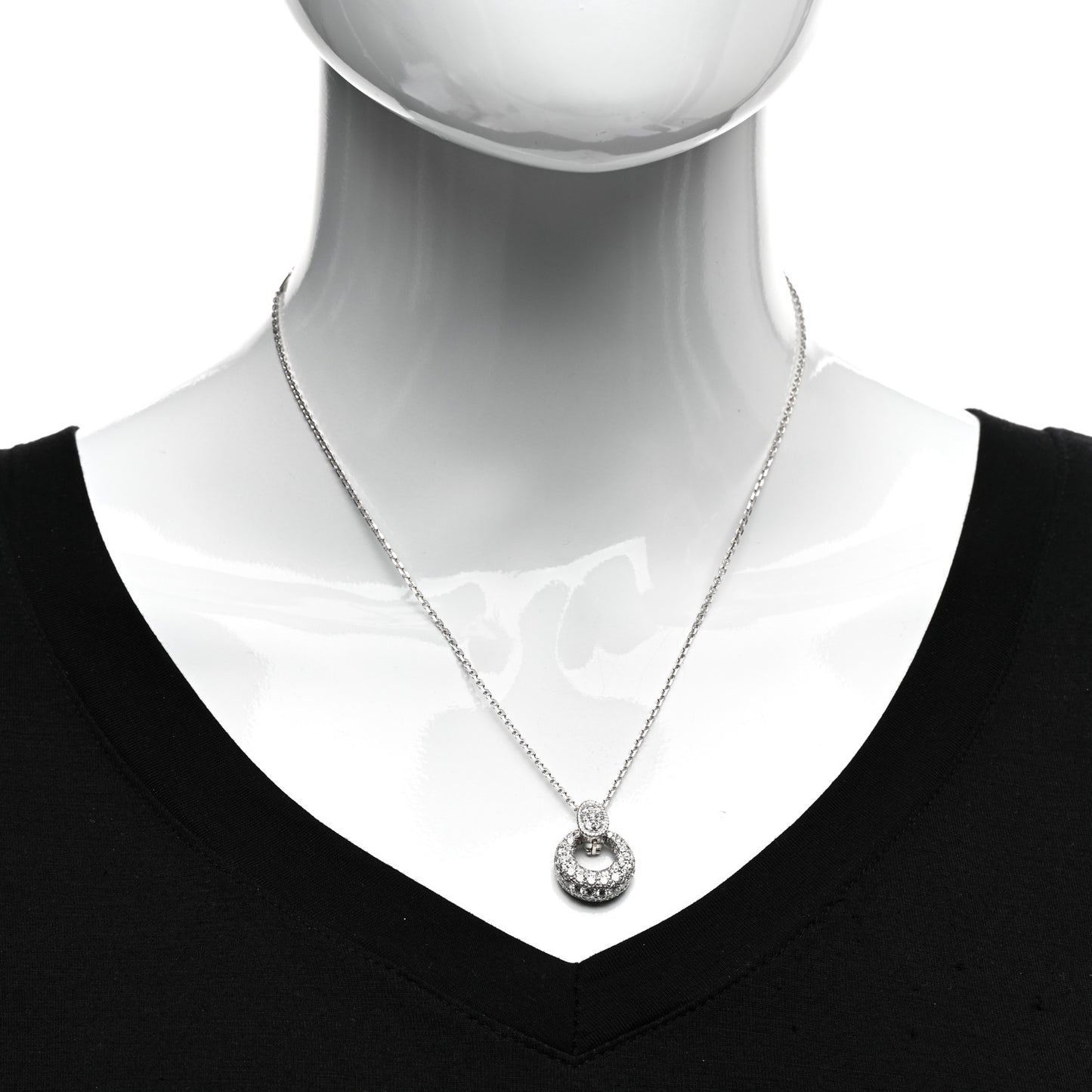 18K White Gold Diamond Interchangeable Door Knocker Necklace