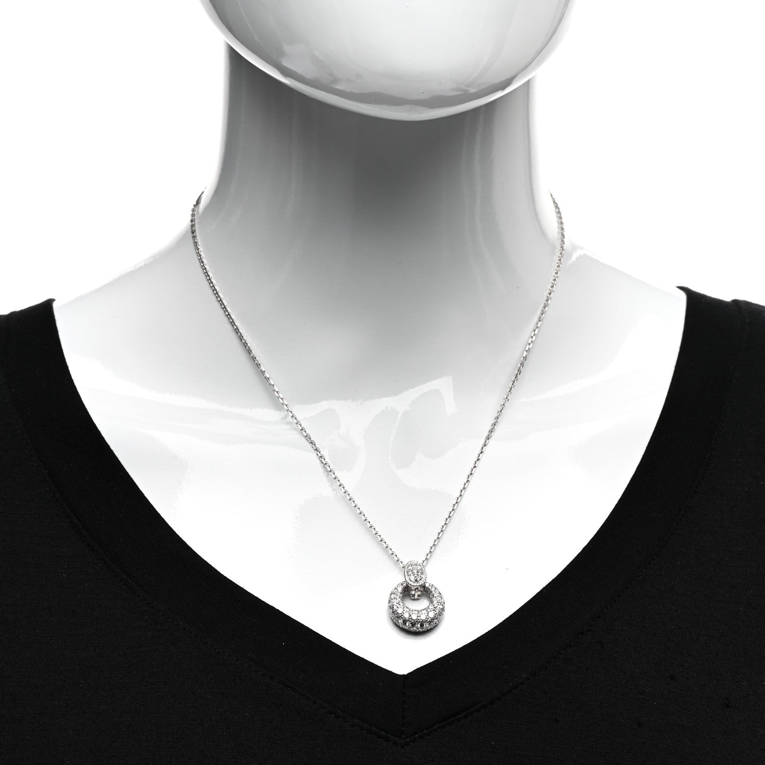 Van Cleef & Arpels 18K White Gold Diamond Interchangeable Door Knocker Necklace 2 of 4