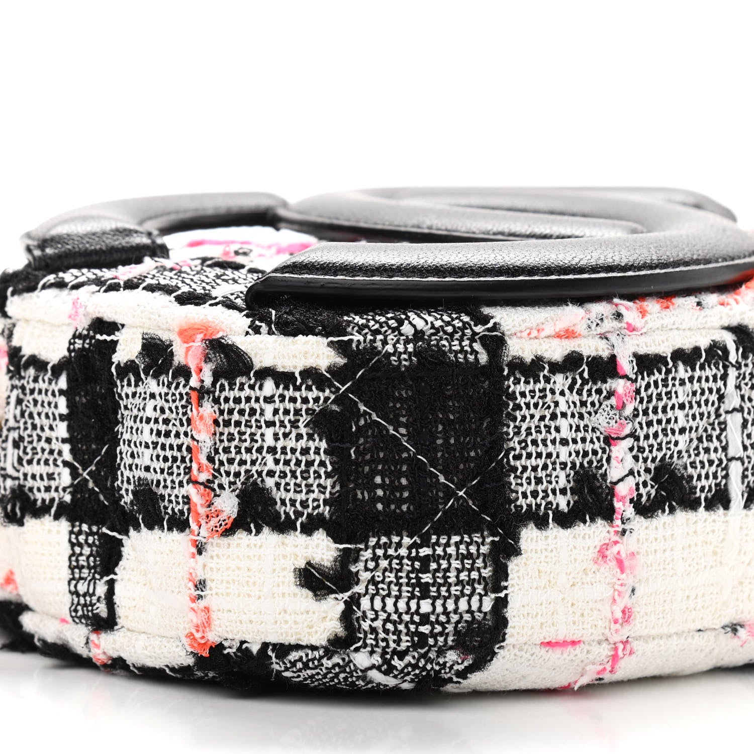 Chanel Tweed Lambskin Quilted Coco Midnight Camera Case White Black Multicolor 9 of 11