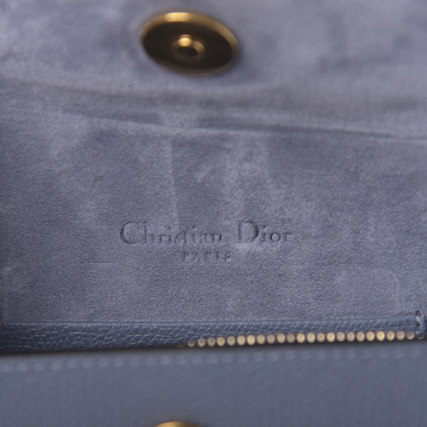 Grained Calfskin Saddle Belt Clutch Denim Blue