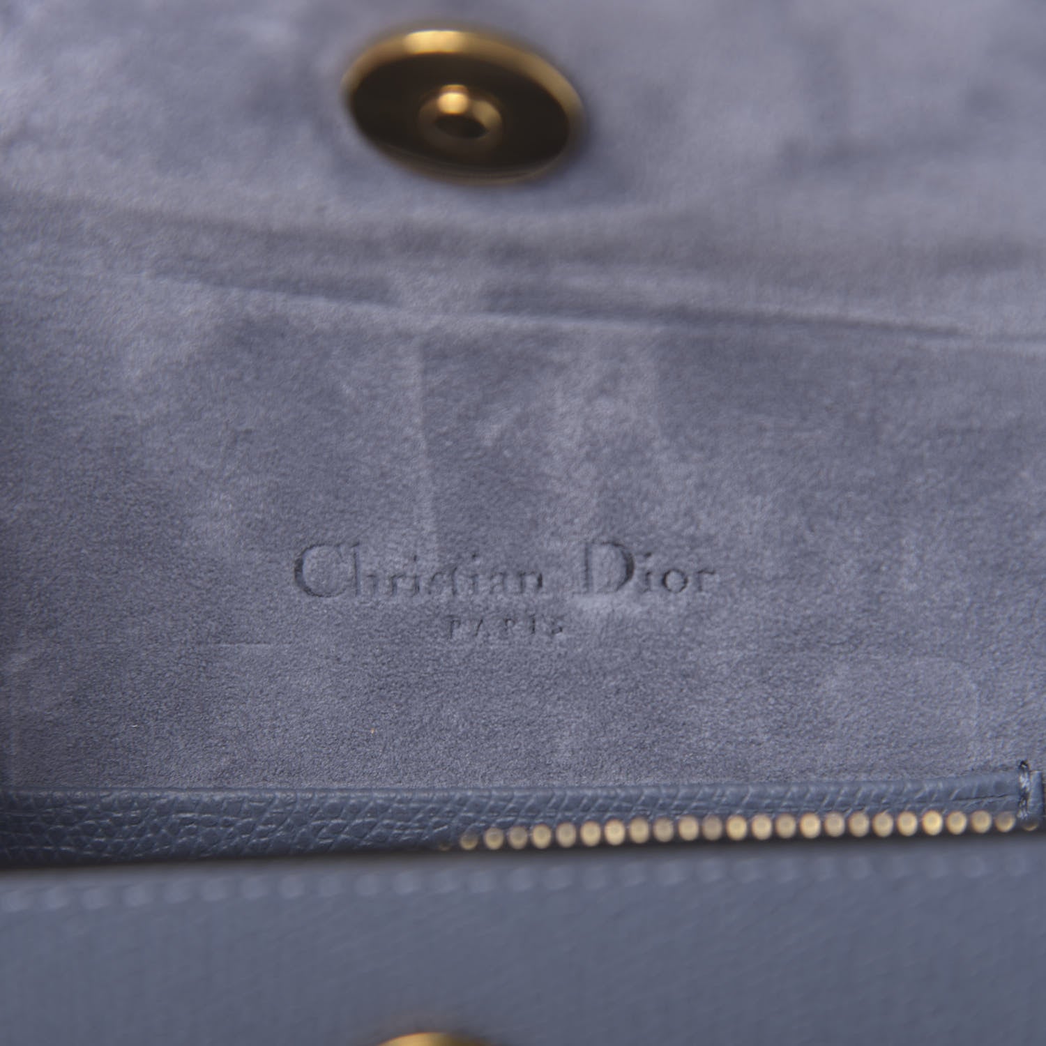 Christian Dior Grained Calfskin Saddle Belt Clutch Denim Blue 6 of 11