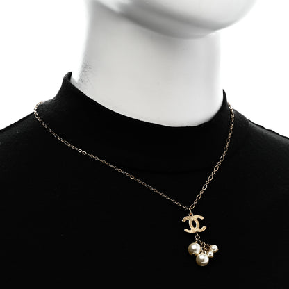 Chanel Pearl CC Logo Drop Necklace Gold 2 of 5