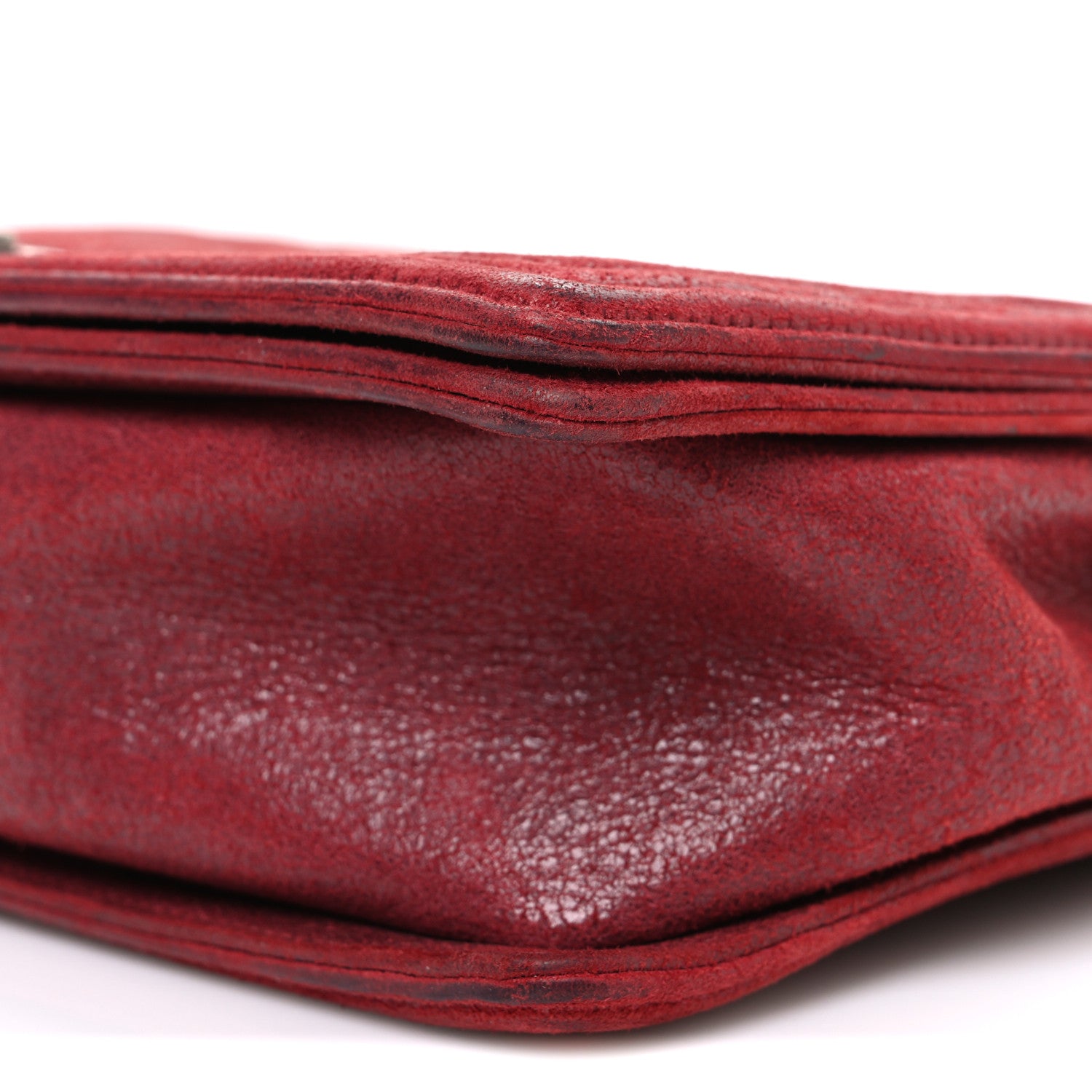 Chanel Nubuck Chesterfield Quilted Large Celtic Boy Flap Red 10 of 10