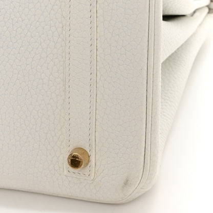 Hermes Taurillon Clemence Birkin 30 White 11 of 14