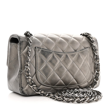 Chanel Metallic Calfskin Quilted Mini Rectangular Flap Ruthenium 3 of 14