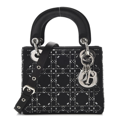 Christian Dior Satin Crystal Cannage Mini Lady Dior Black 1 of 10