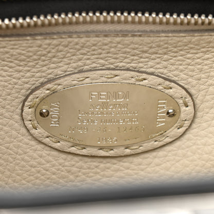 Fendi Cuoio Romano Selleria Bi-Color Large Peekaboo Iconic Satchel Asfalto Latte 7 of 11