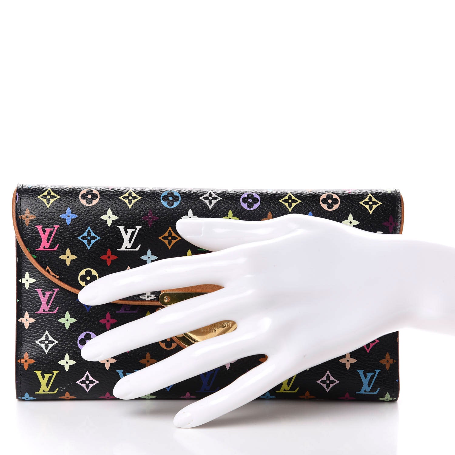 Louis Vuitton Monogram Multicolor Eugenie Wallet Black Grenade 2 of 11