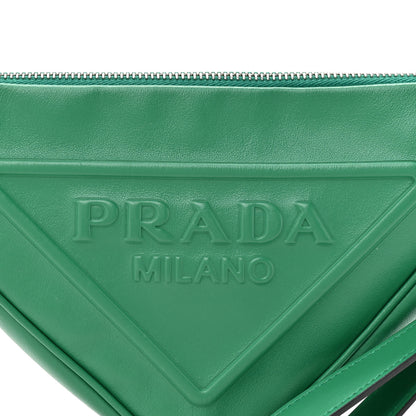 Prada Grace Lux Triangle Logo Embossed Triangle Wristlet Pouch Mango 7 of 9