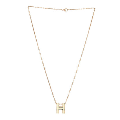 Hermes Lacquered Rose Gold Pop H Pendant Necklace White 3 of 5