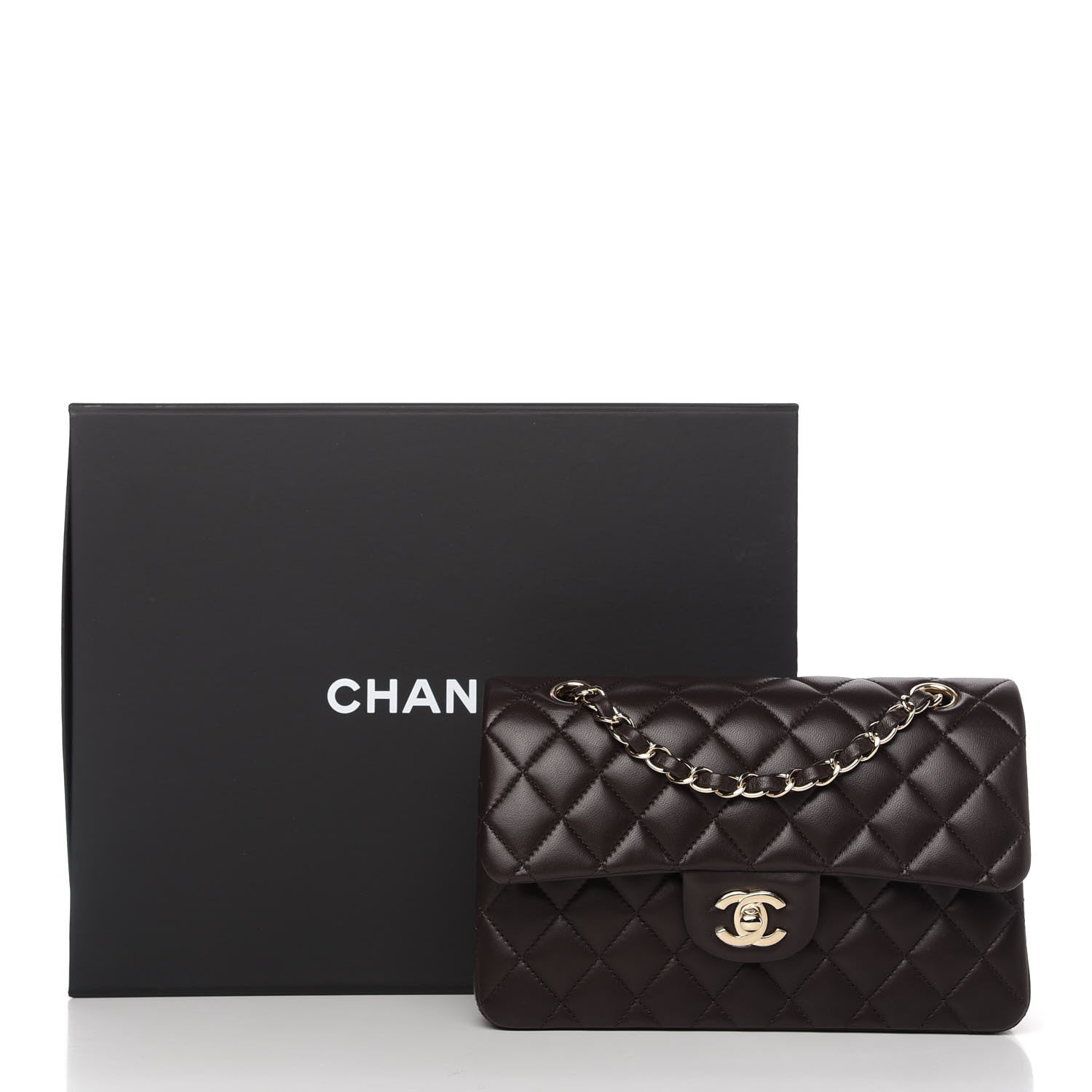 Chanel Lambskin Quilted Small Double Flap Brown 11 of 11