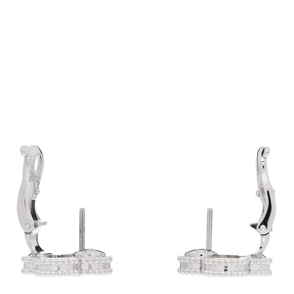 Van Cleef & Arpels 18K White Gold Mother of Pearl Vintage Alhambra Earrings 3 of 5