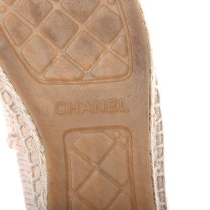 Chanel Knitted Wool Lambskin Chain CC Espadrilles 36 Beige Black 9 of 11
