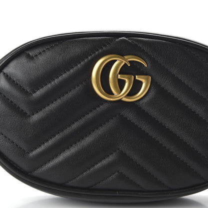 Gucci Calfskin Matelasse GG Marmont Belt Bag 85 34 Black 10 of 11