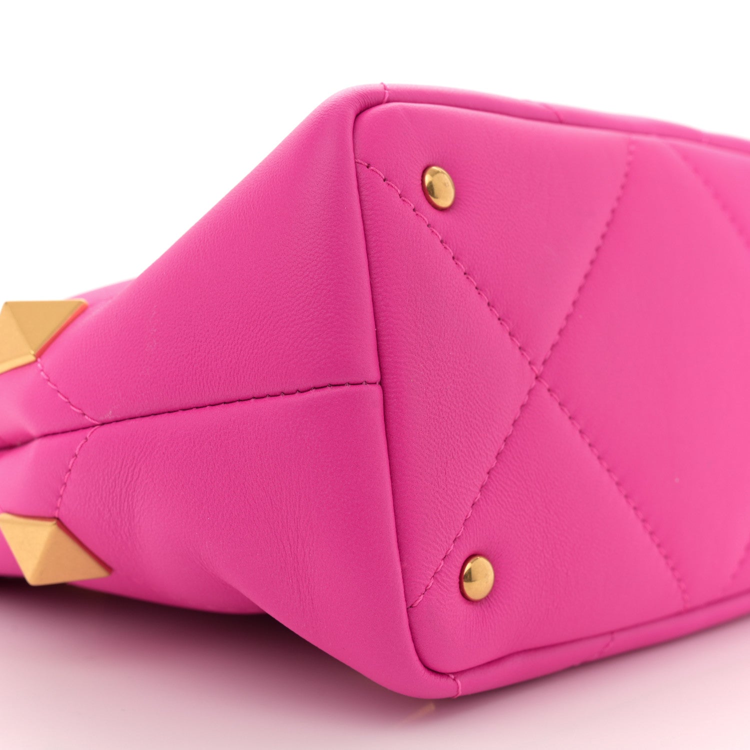 Valentino Garavani Nappa Small Roman Stud The Handle Bag Pink PP 8 of 9