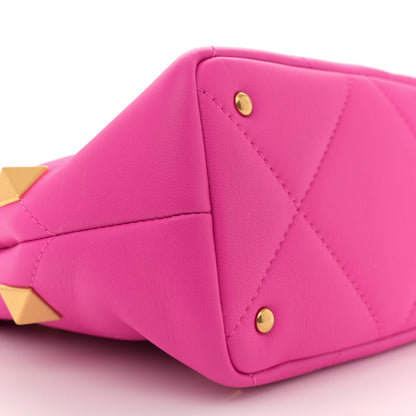 Valentino Garavani Nappa Small Roman Stud The Handle Bag Pink PP 8 of 9