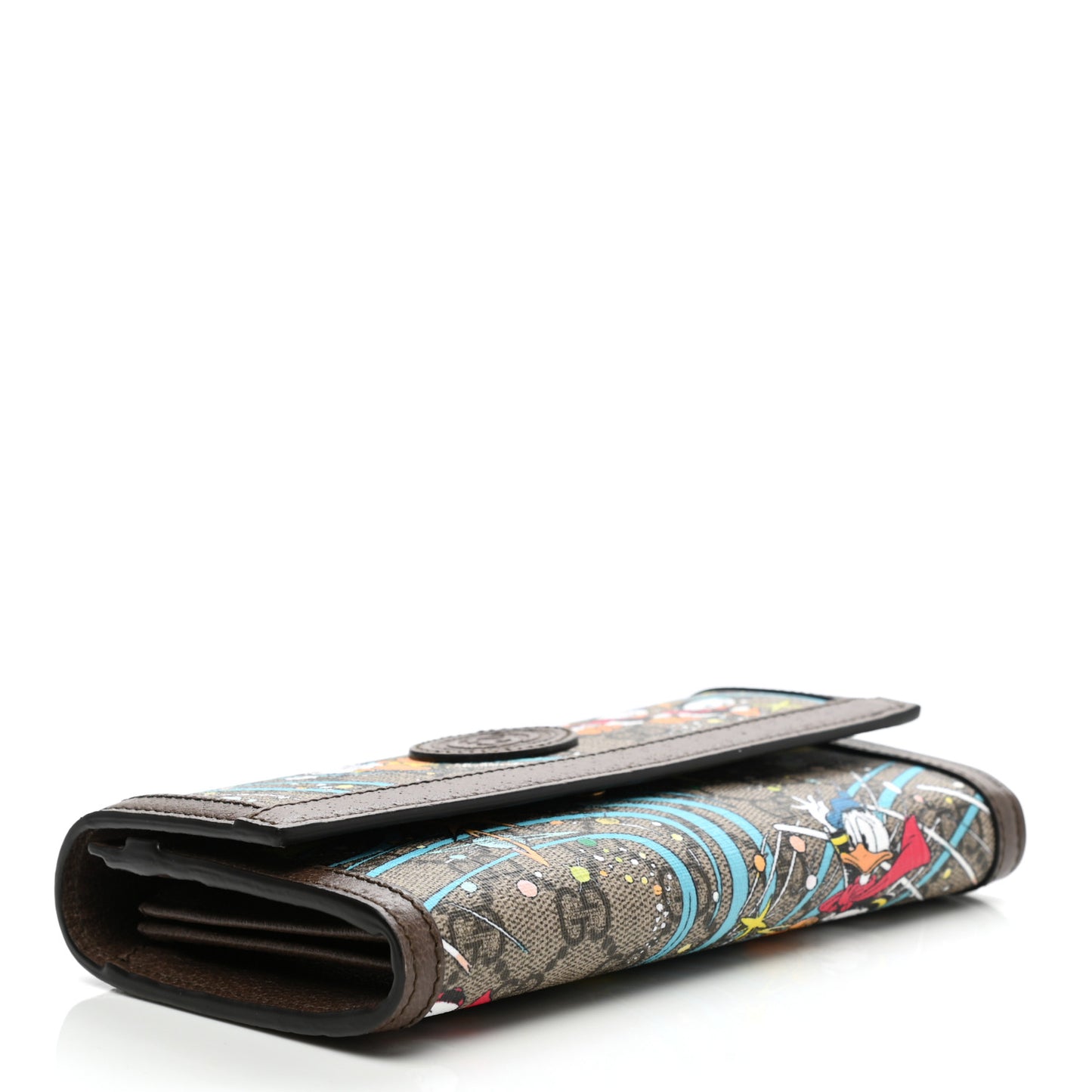 X DISNEY GG Supreme Monogram Donald Duck Interlocking G Continental Wallet Beige Multicolor New Acero