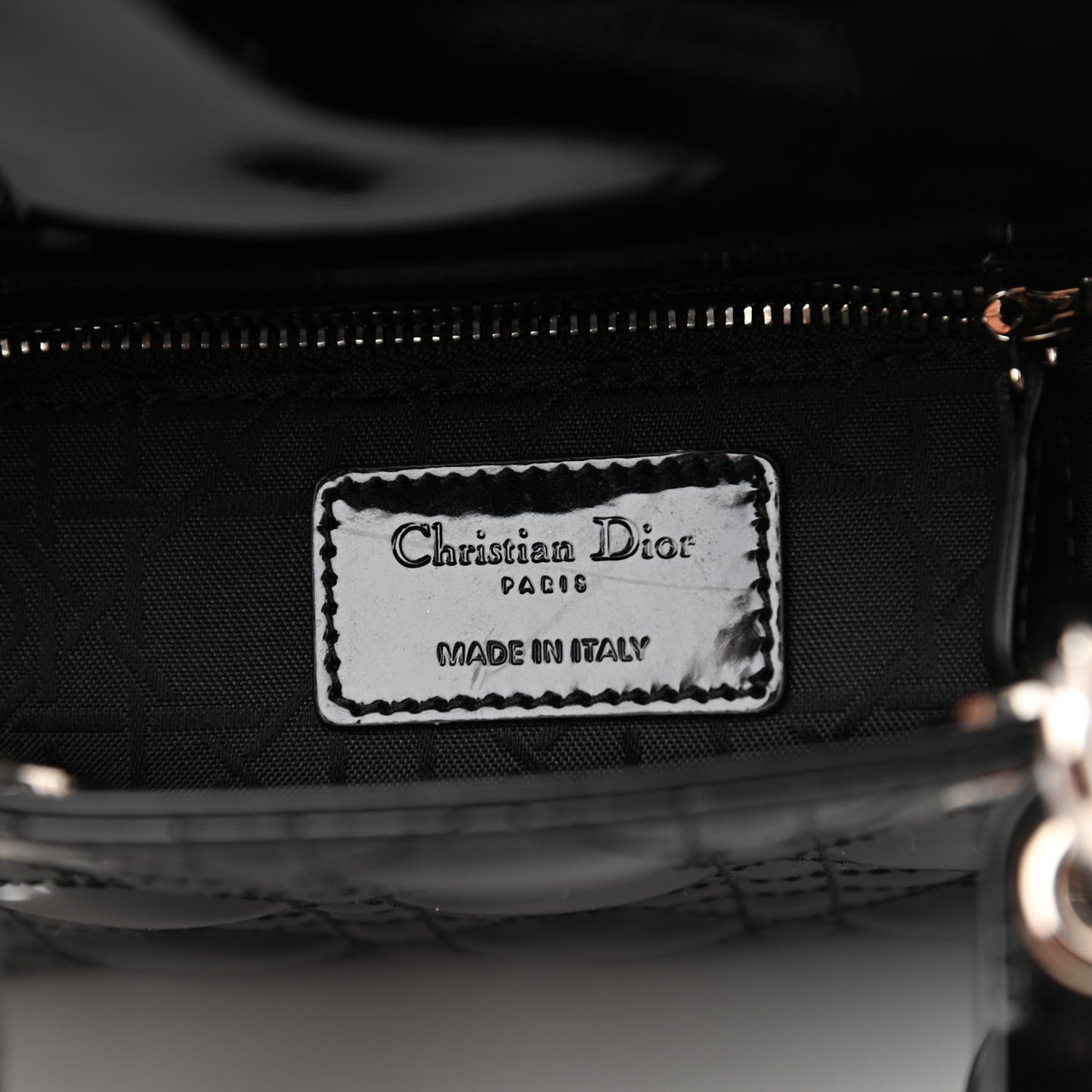 Patent Cannage Mini Lady Dior Black