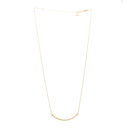 Tiffany 18K Yellow Gold Small T Smile Pendant Necklace 3 of 6