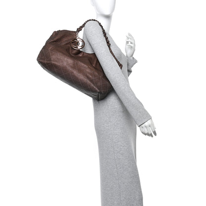 Chanel Metallic Calfskin Baby Coco Cabas Khaki 2 of 10