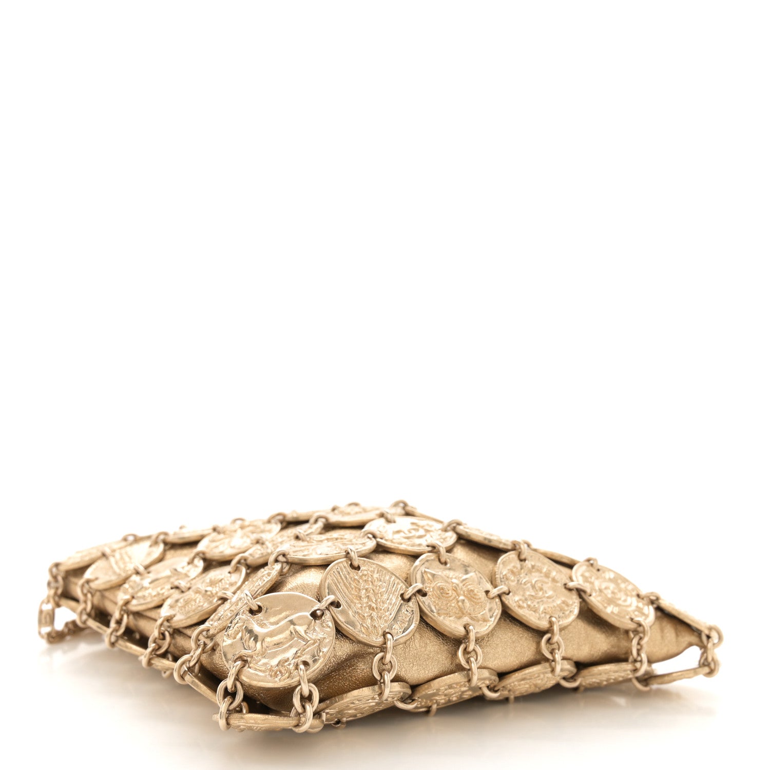 Chanel Metallic Calfskin Medallion Shoulder Bag Gold 4 of 11