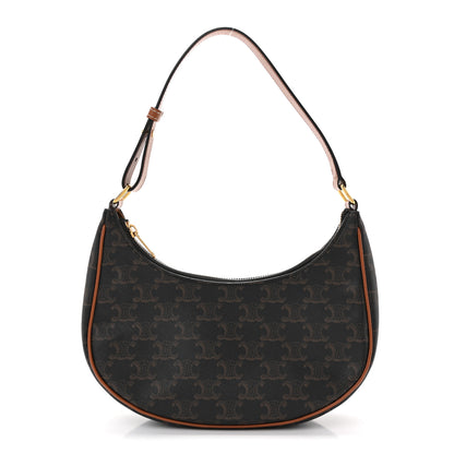 Celine Triomphe Canvas Calfskin Ava Shoulder Bag Tan 1 of 14