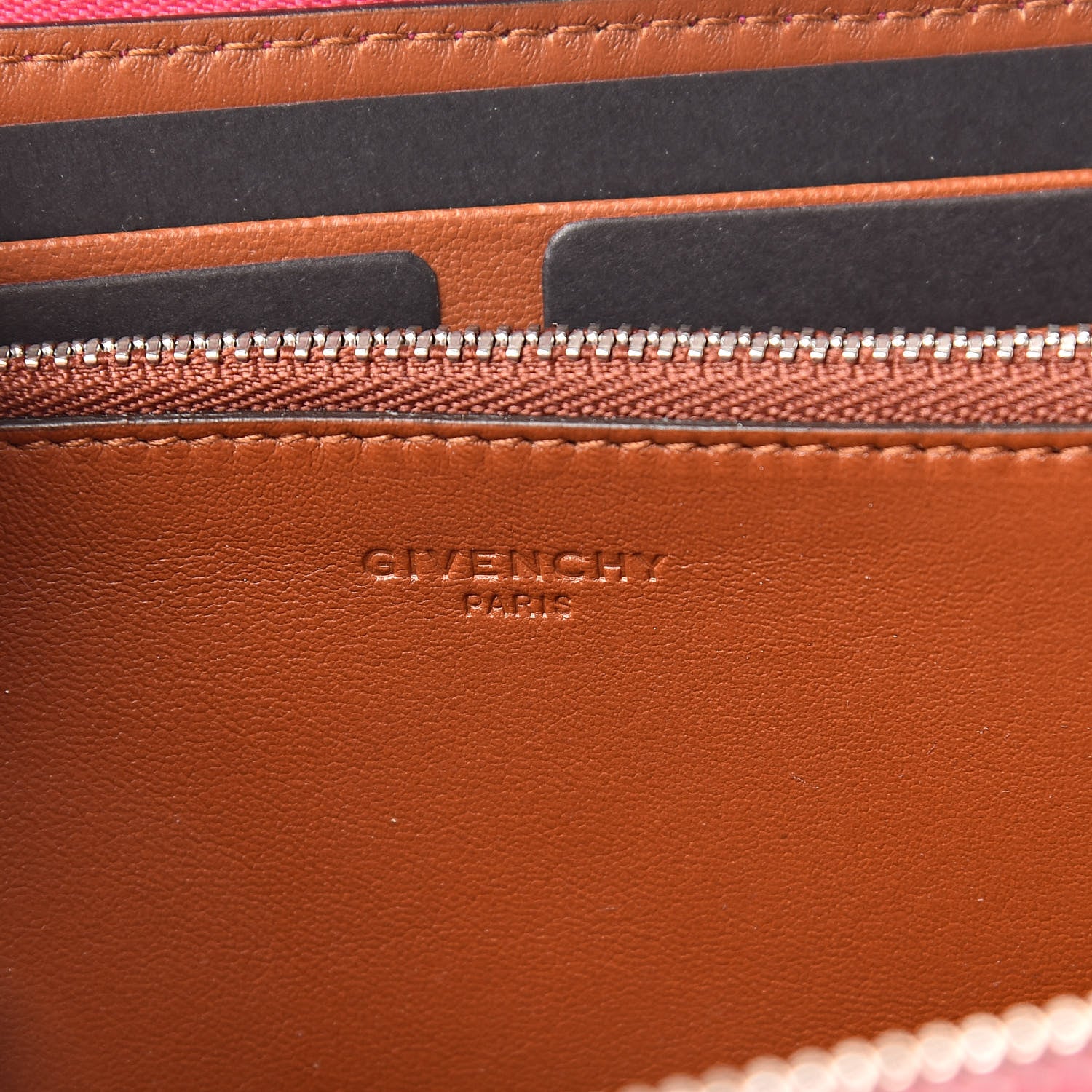 Givenchy Lambskin Logo Zip Around Wallet Cyclamen 6 of 7