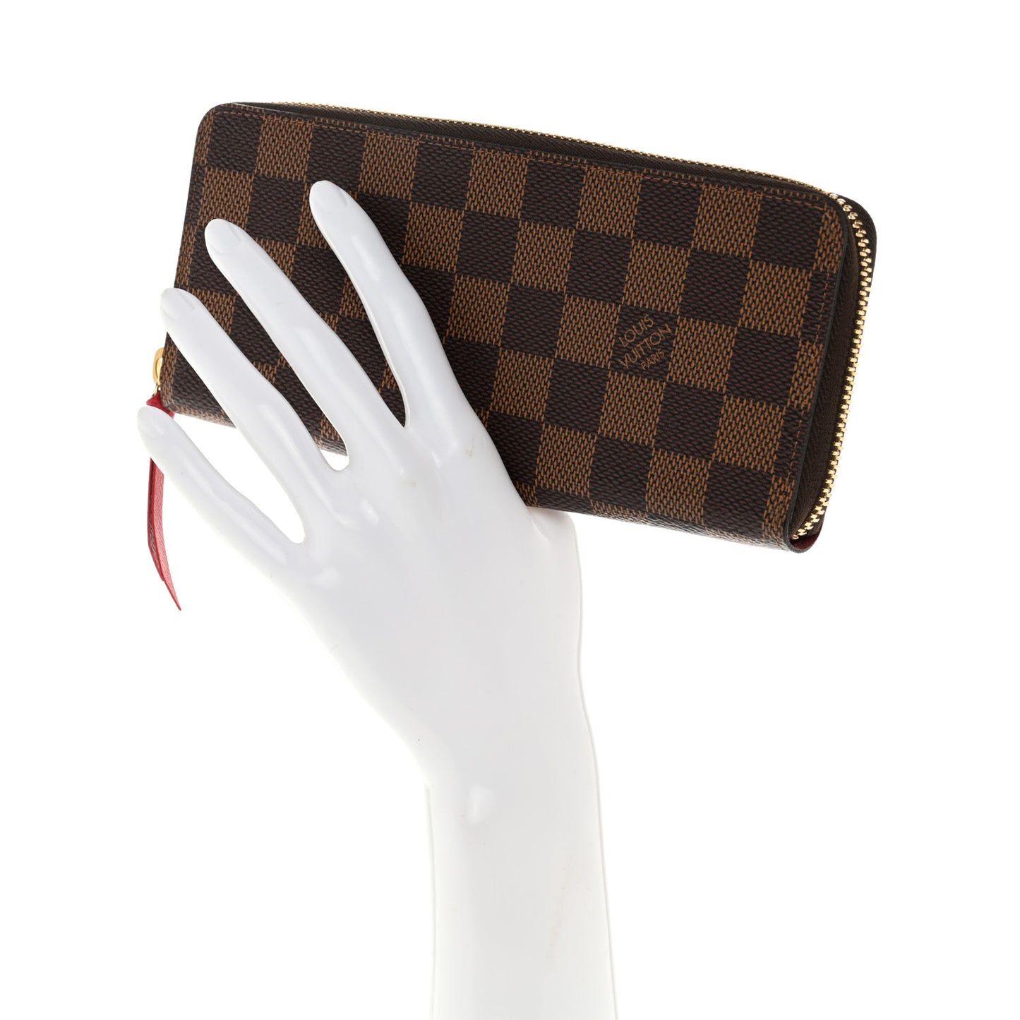 Damier Ebene Clemence Wallet Cherry