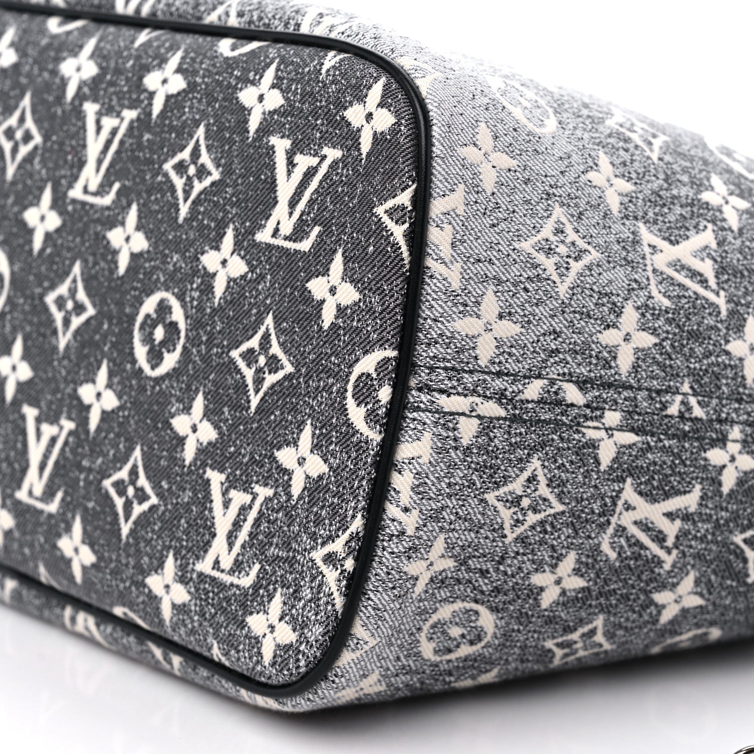 Louis Vuitton Denim Monogram Jacquard Neverfull MM Grey 8 of 8