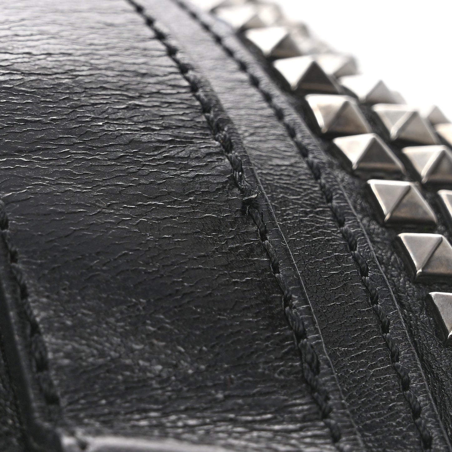 Prorsum Calfskin Studded Knight Satchel Black