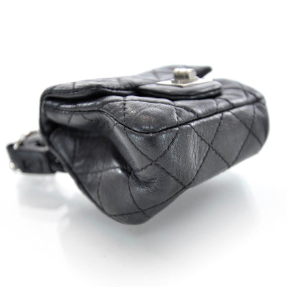 Chanel Quilted Leather 2.55 Ankle Wrist Bag Black 3 of 6