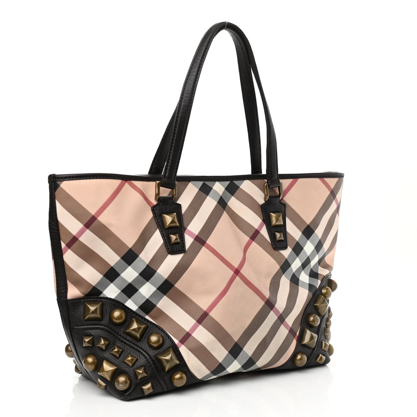 Nova Check Mega Stud Nickie Tote Black